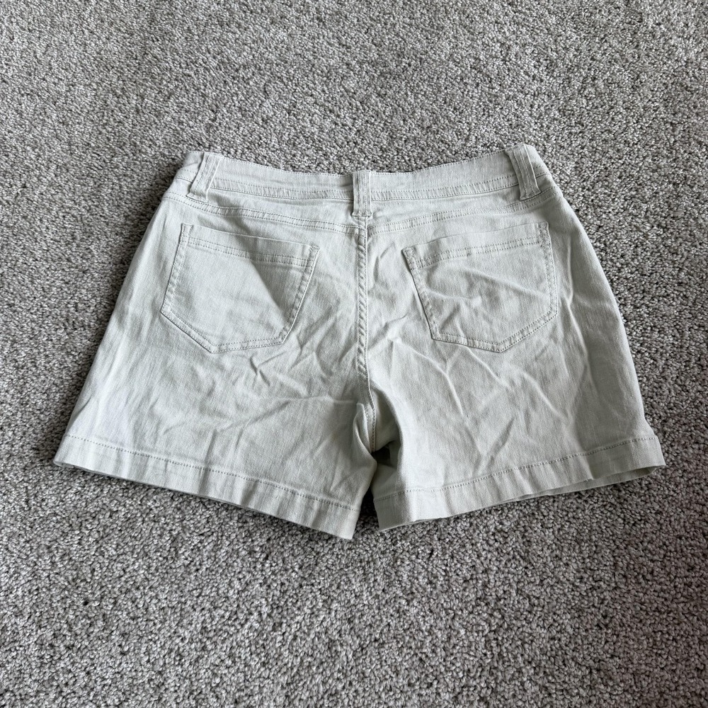 Y2K Faded Glory Chino Shorts Womens 4 Beige Denim Stretch 5 Pocket Summer Casual - Picture 5 of 11